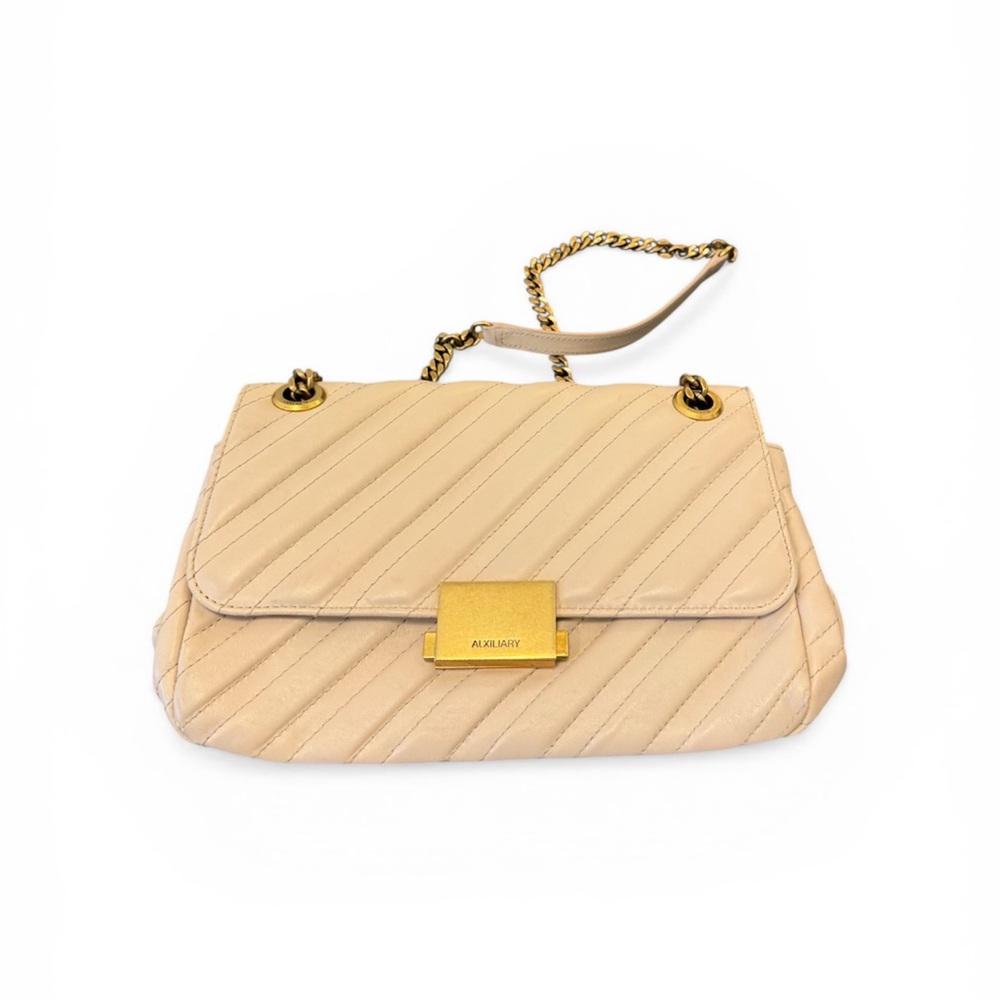 Auxiliary (Aritzia) NWOT never used Cream Quilted Shoulder Bag with Gold Hardw